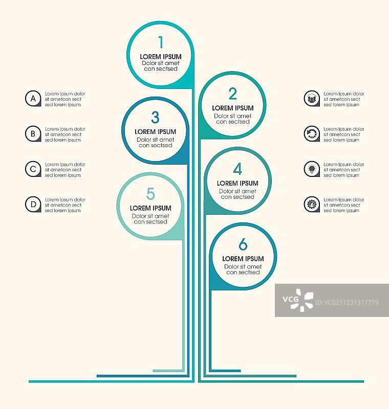 树形信息图商务图标占位符文本图片素材