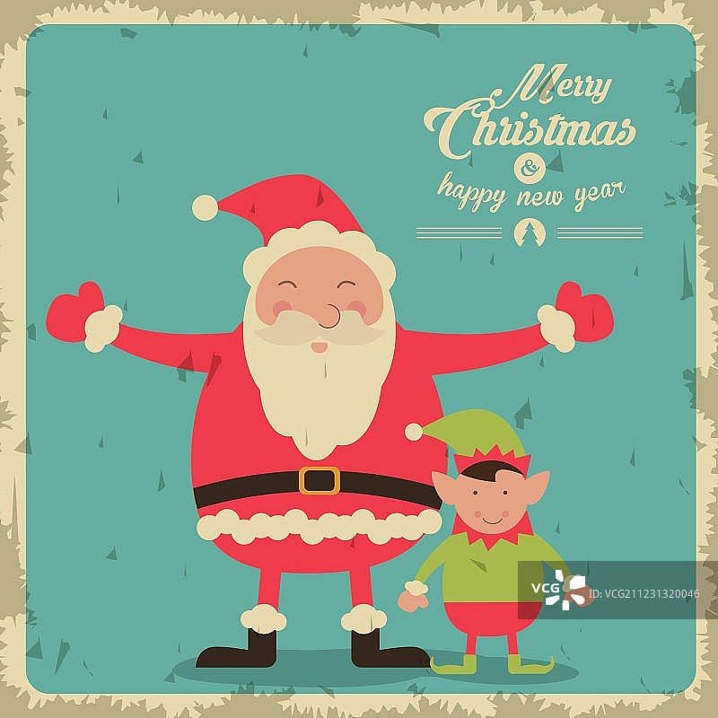 圣诞老人和精灵图标圣诞节设计图片素材