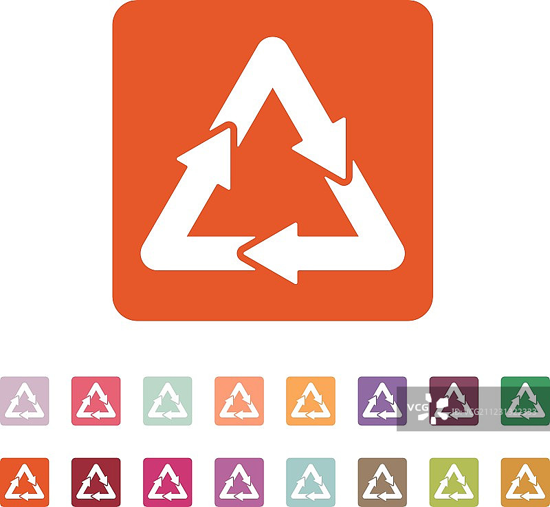 废物处理图标生物标志扁平设计图片素材