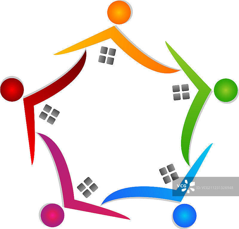 房地产团队合作标志图片素材