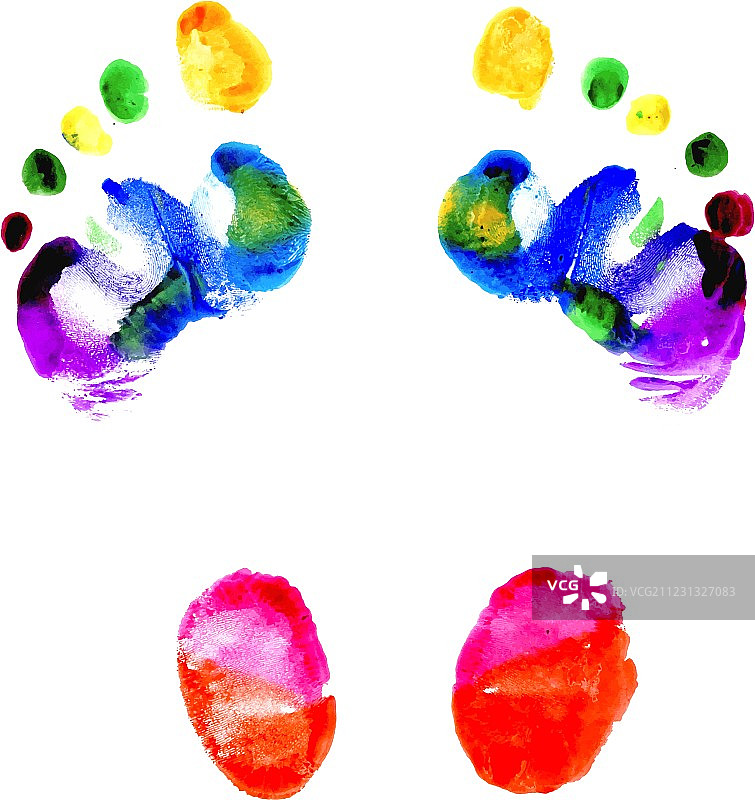 各种颜色的脚印图片素材