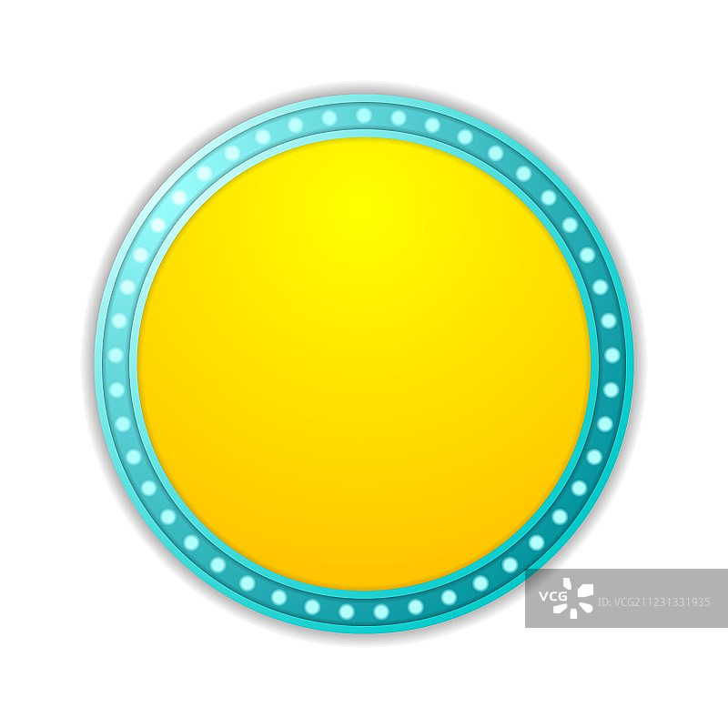 闪亮的黄色圆形复古灯光banner图片素材