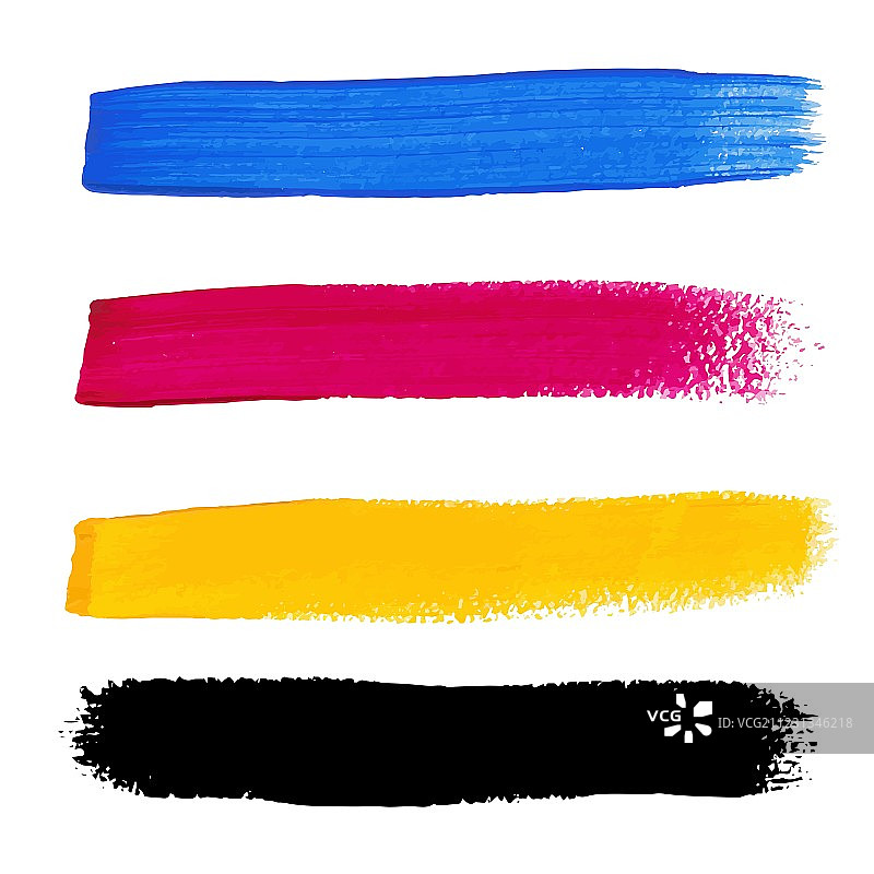 CMYK颜色丙烯颜料飞溅图片素材