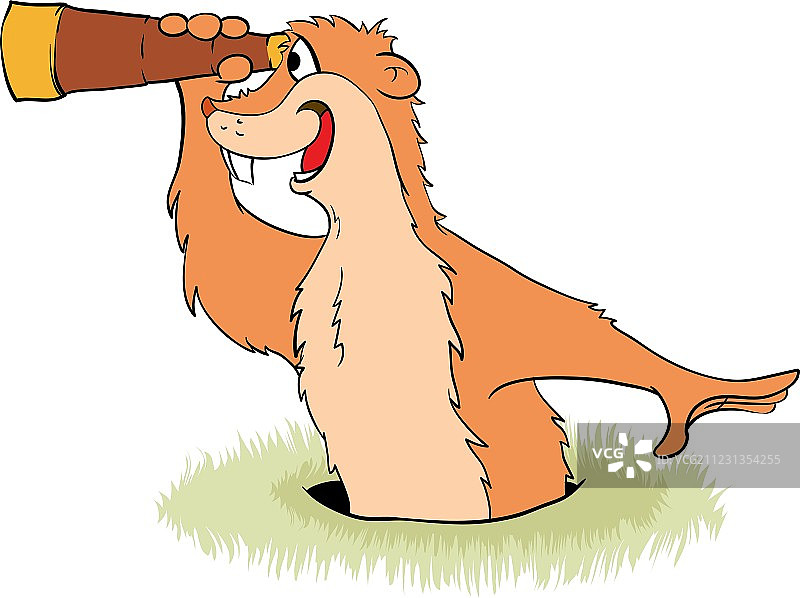 土拨鼠寻找望远镜图片素材