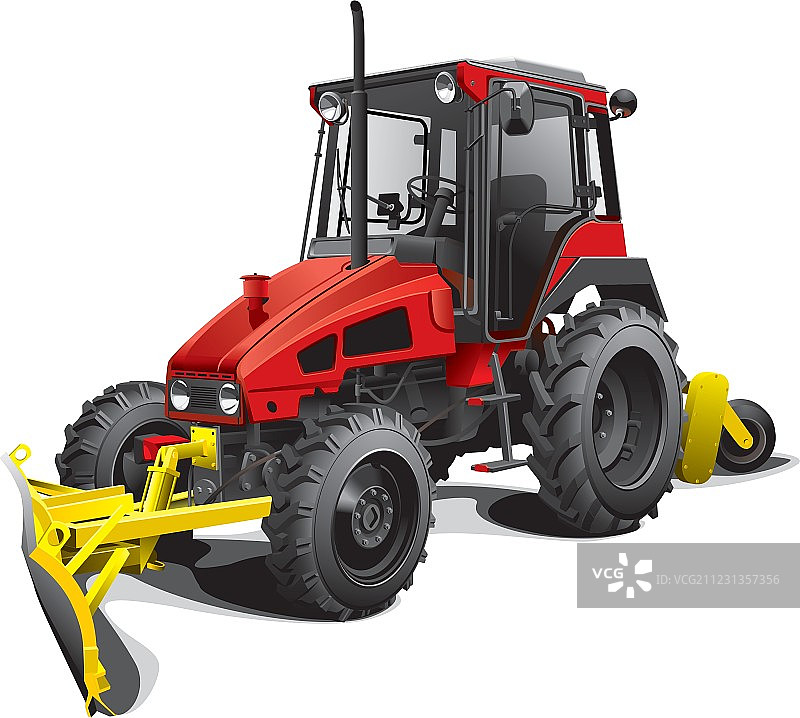小型扫雪拖拉机图片素材