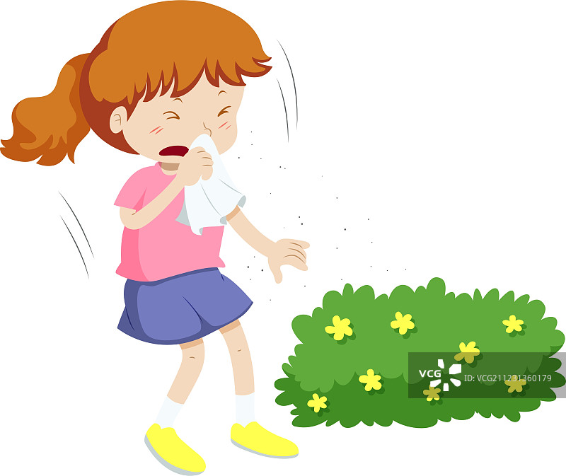 女孩对花粉过敏图片素材