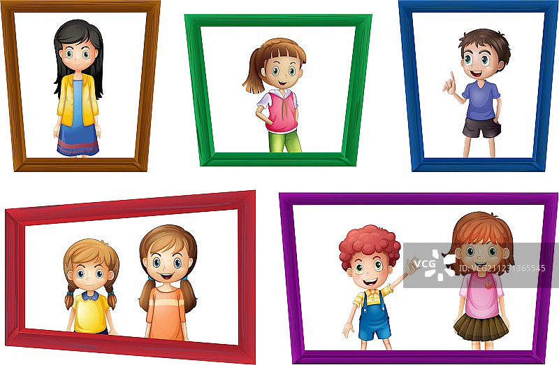 儿童与相框图片素材