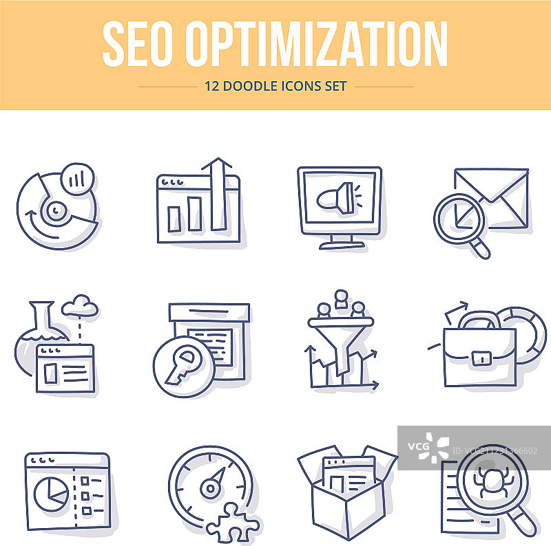 SEO涂鸦图标图片素材