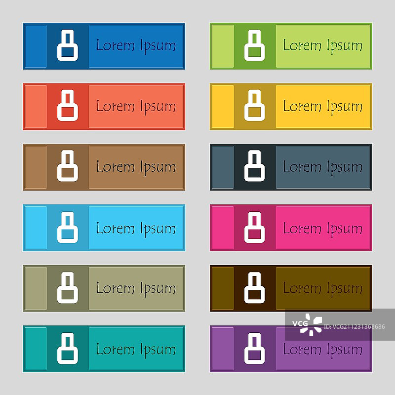 数字8图标彩色按钮套装图片素材