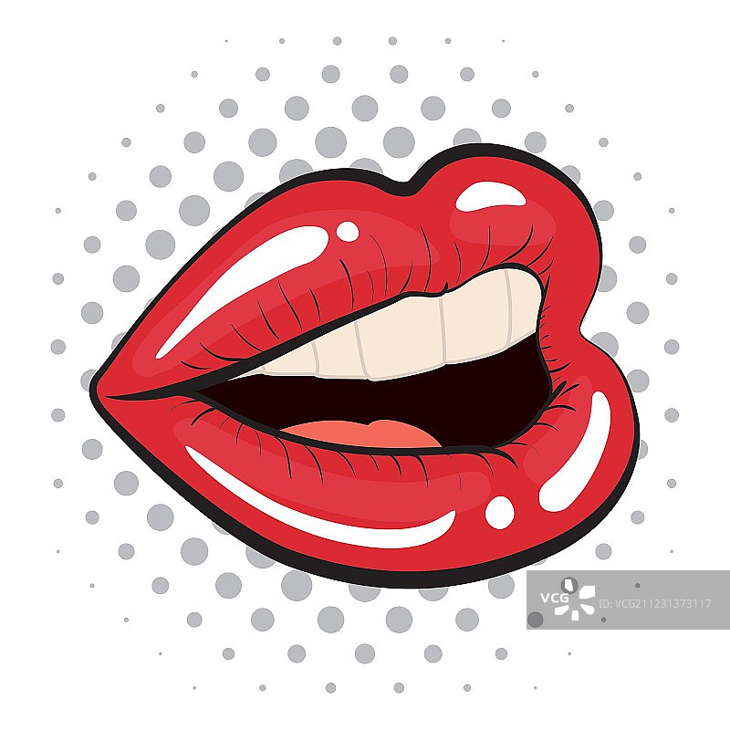 女性嘴巴波普艺术设计图形图标图片素材