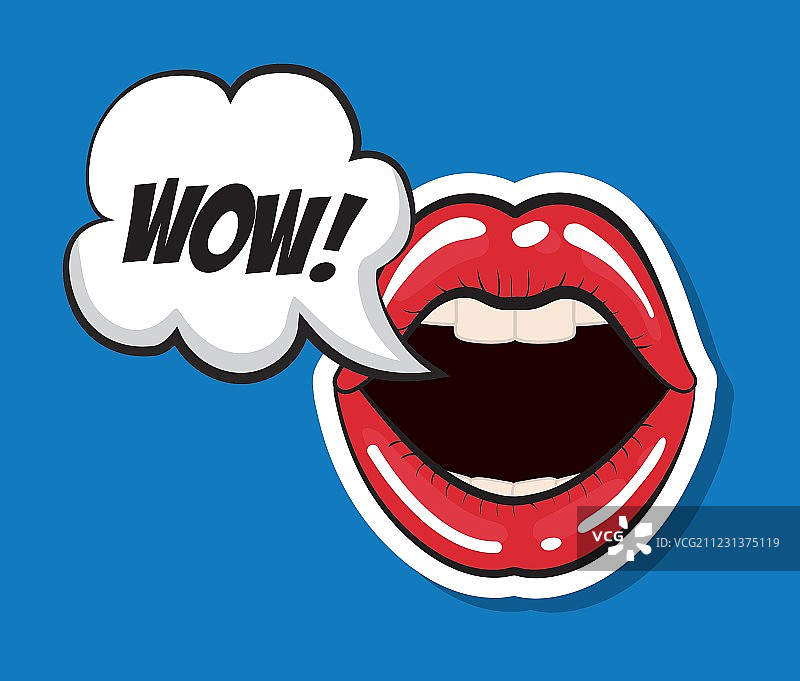女性嘴巴波普艺术设计图形图标图片素材
