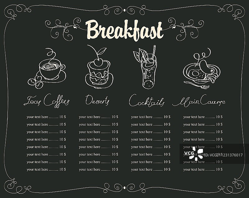 早餐菜单板图片素材
