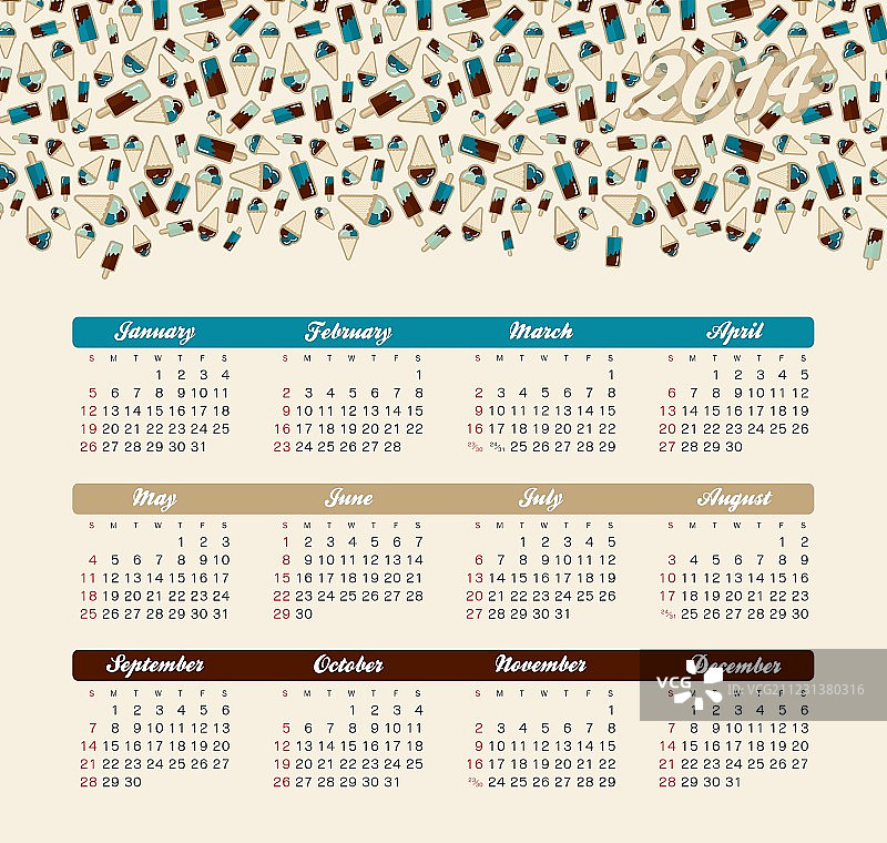 2014年日历图片素材