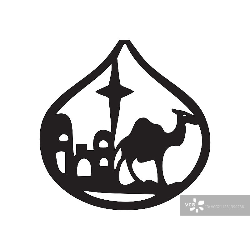 朝拜麦琪剪影图标图片素材