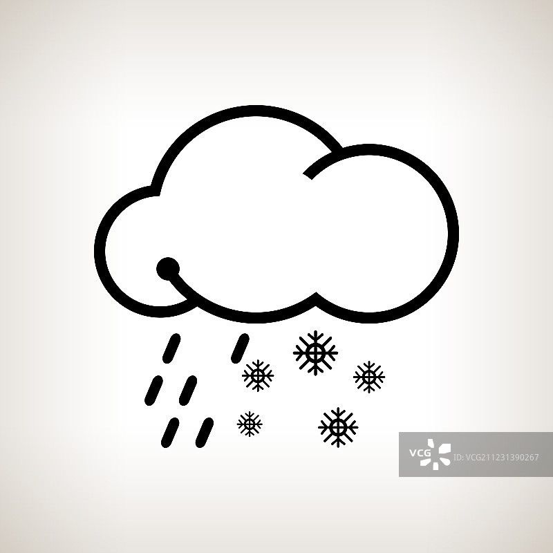 雪花和雨的轮廓云图片素材