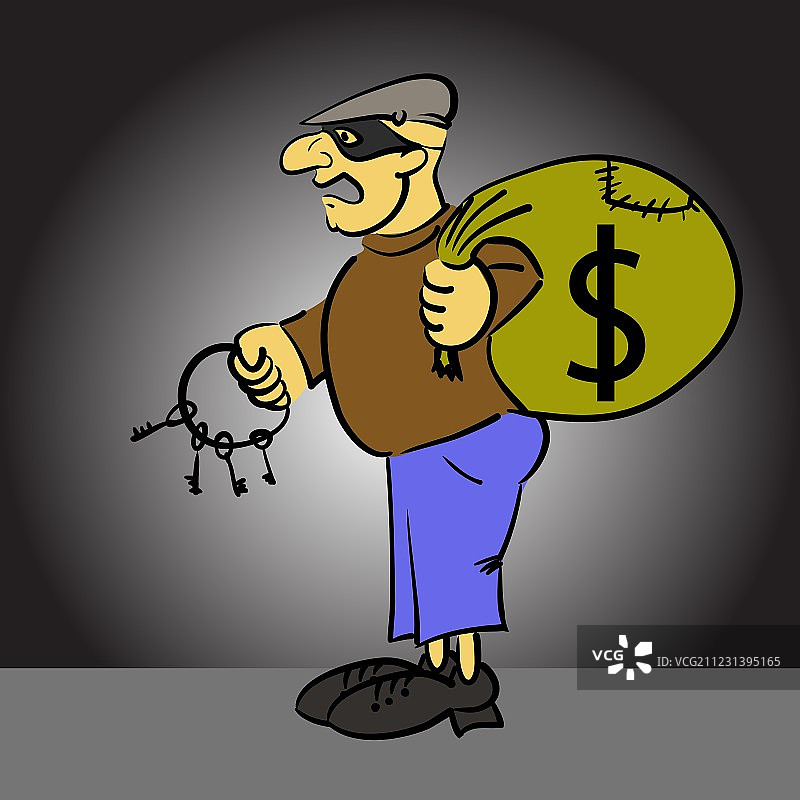 卡通小偷图片素材