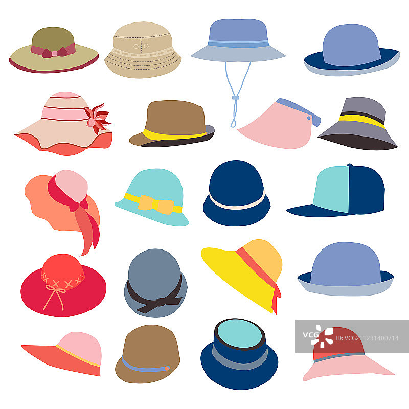 男女帽子合集图片素材