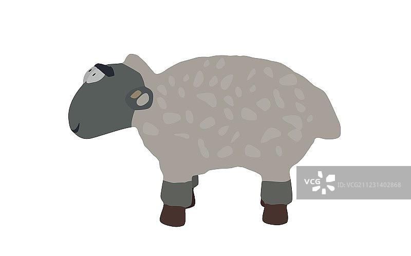 白色背景上的有趣羊羔 EPS10格式图片素材