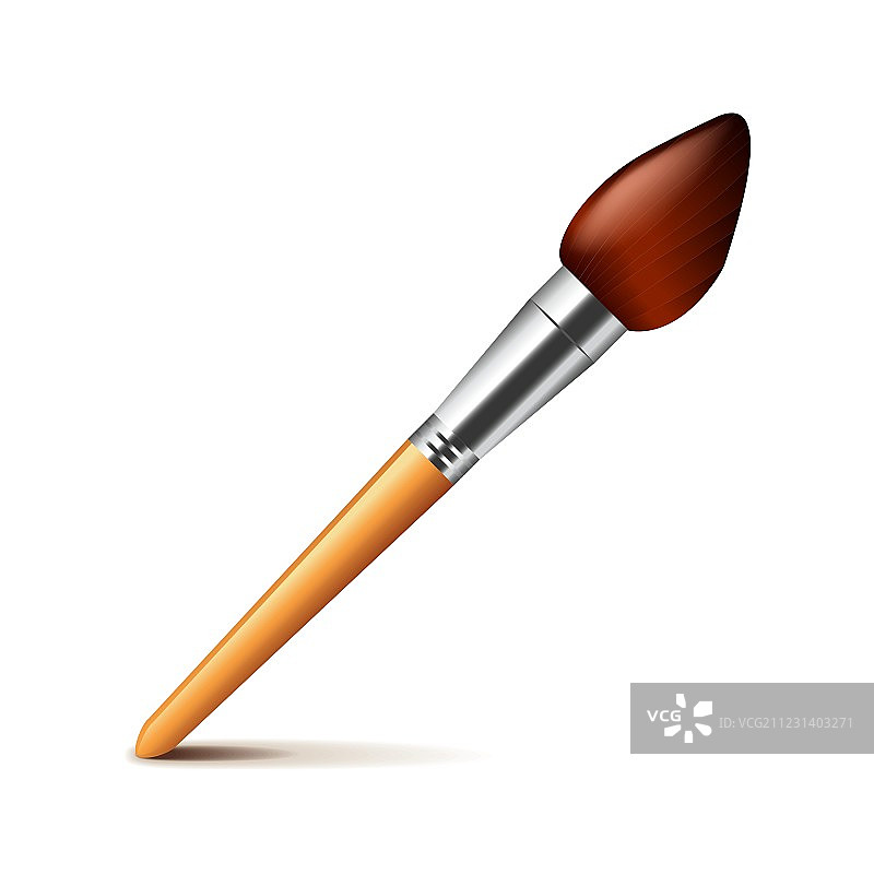 白色背景上的艺术画笔图片素材