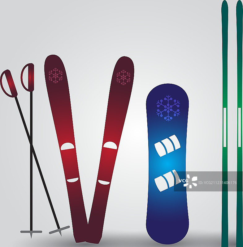 滑雪和单板滑雪EPS10图片素材