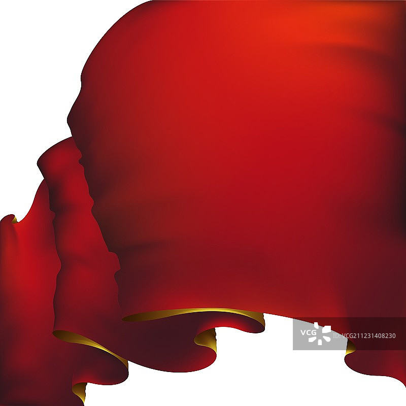 红色飘扬的banner图片素材