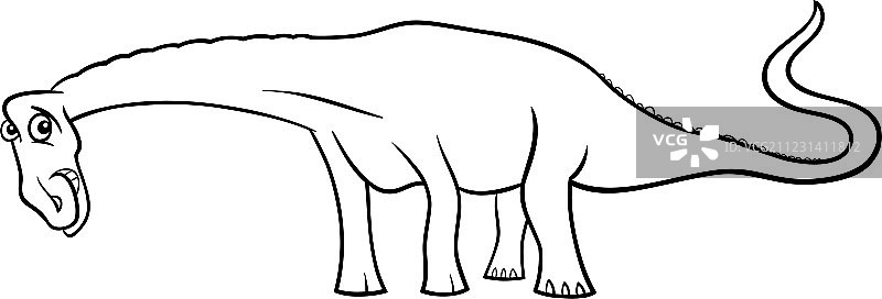 用于着色书的卡通梁龙图片素材