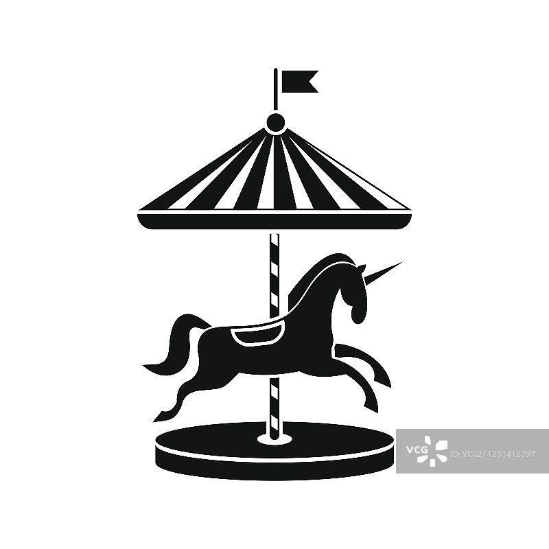 带马匹的旋转木马图标图片素材