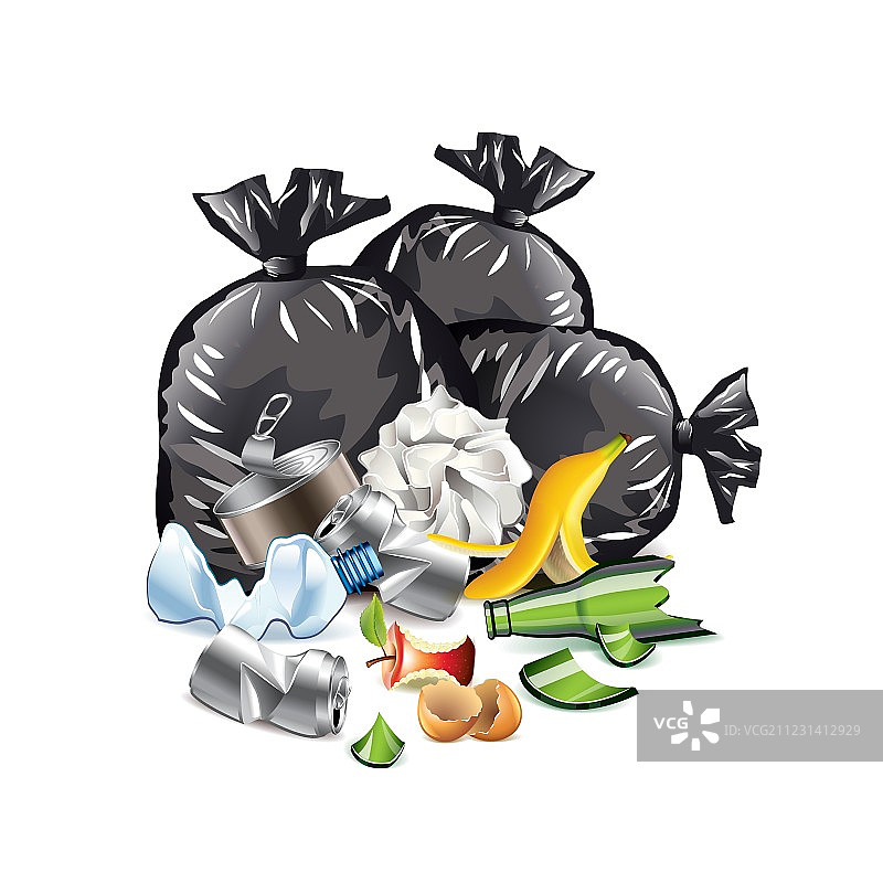 白色背景上的垃圾图片素材
