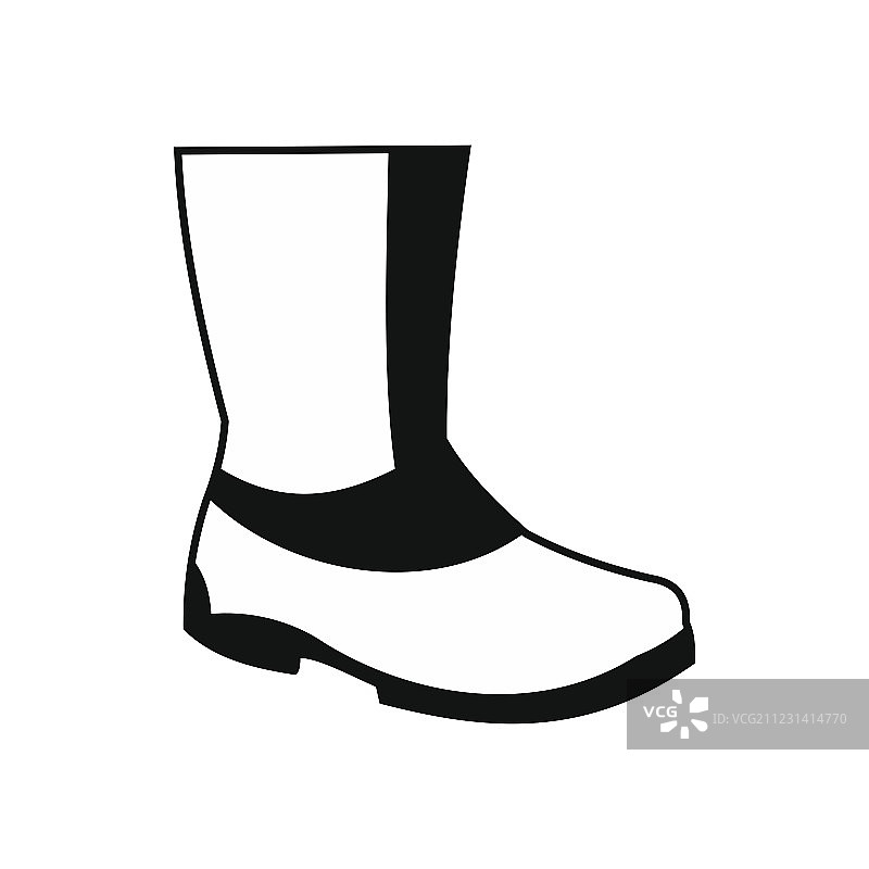 黑色简约橡胶靴图标图片素材