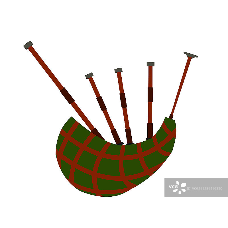 苏格兰风笛扁平图标图片素材