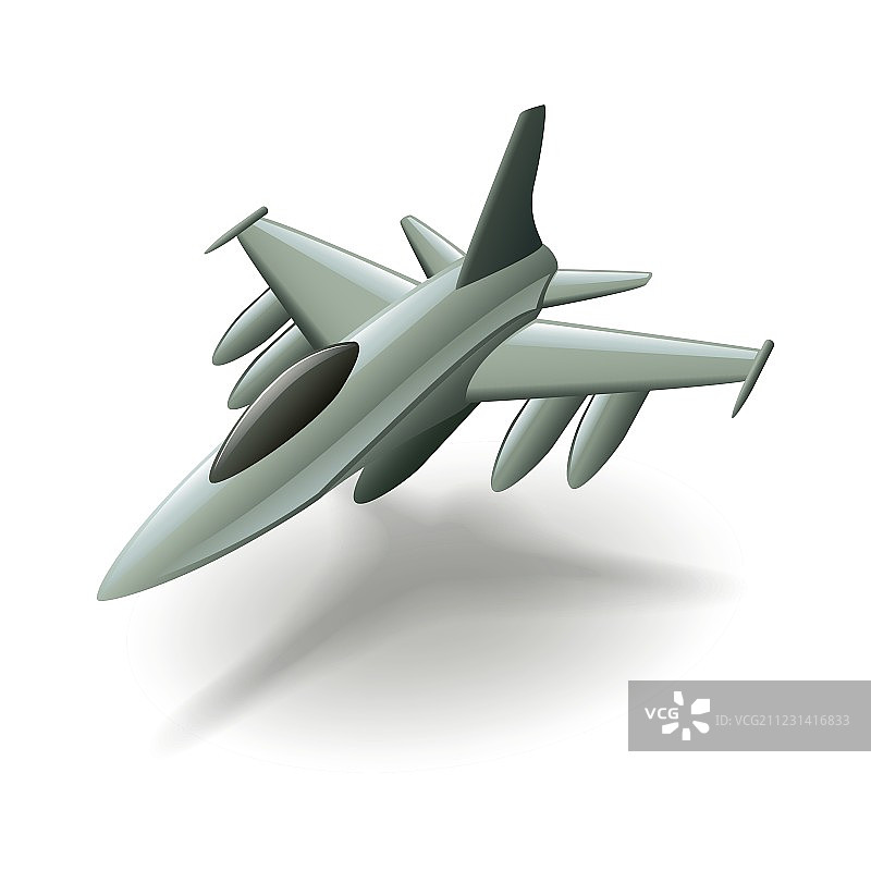 白色背景下的军用飞机图片素材