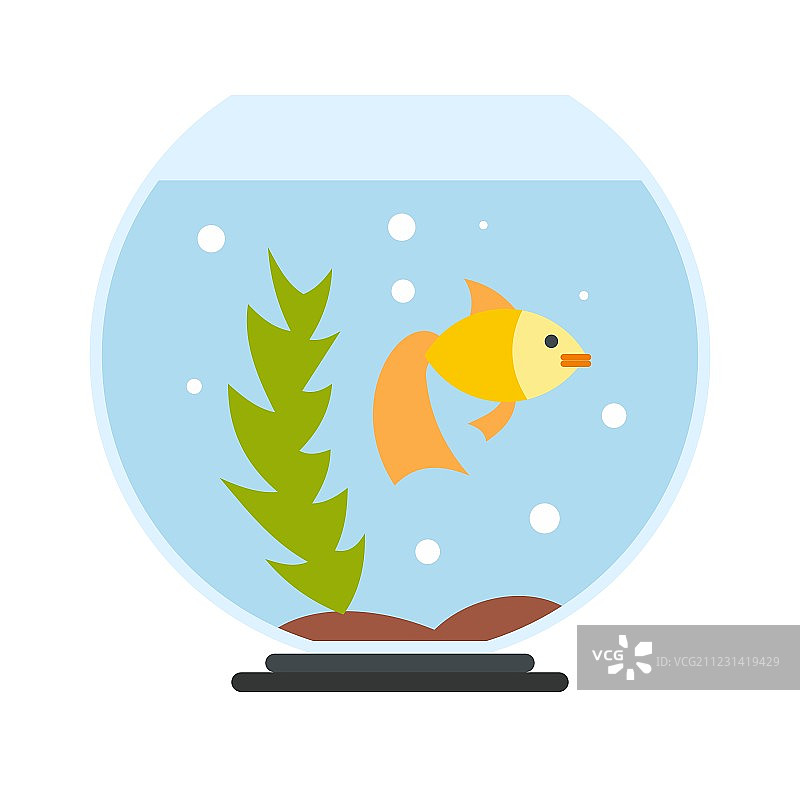 水族箱扁平图标图片素材