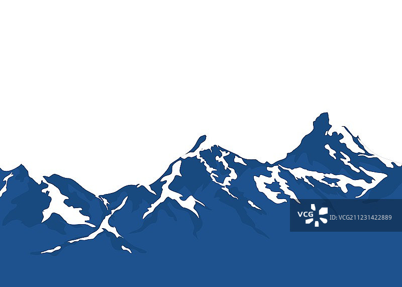 白色背景上的雪山图片素材