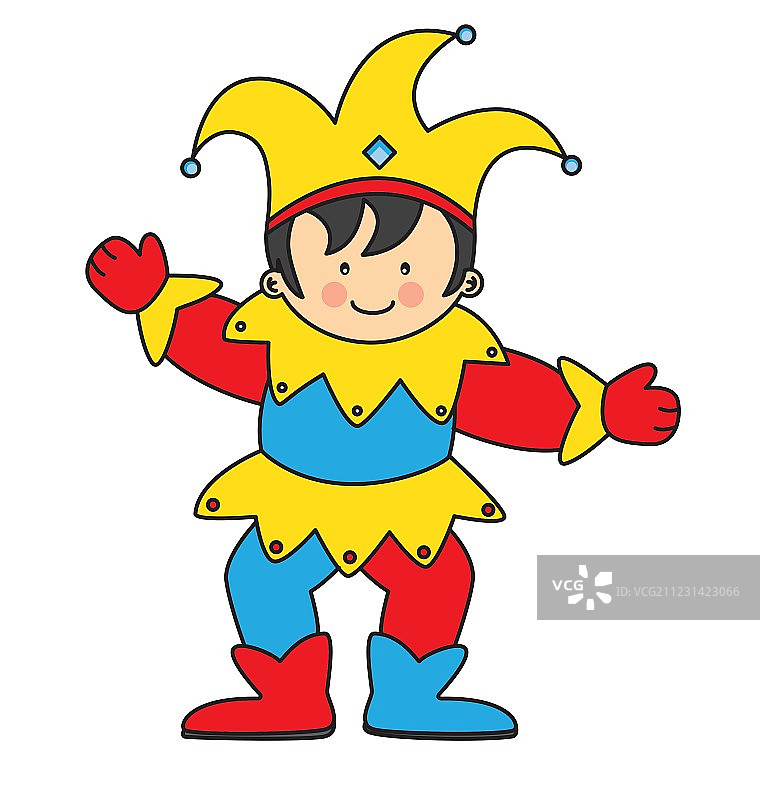 装扮成小丑的孩子图片素材