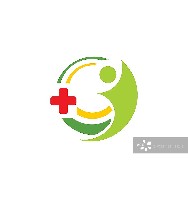 医院医疗十字人Logo图片素材