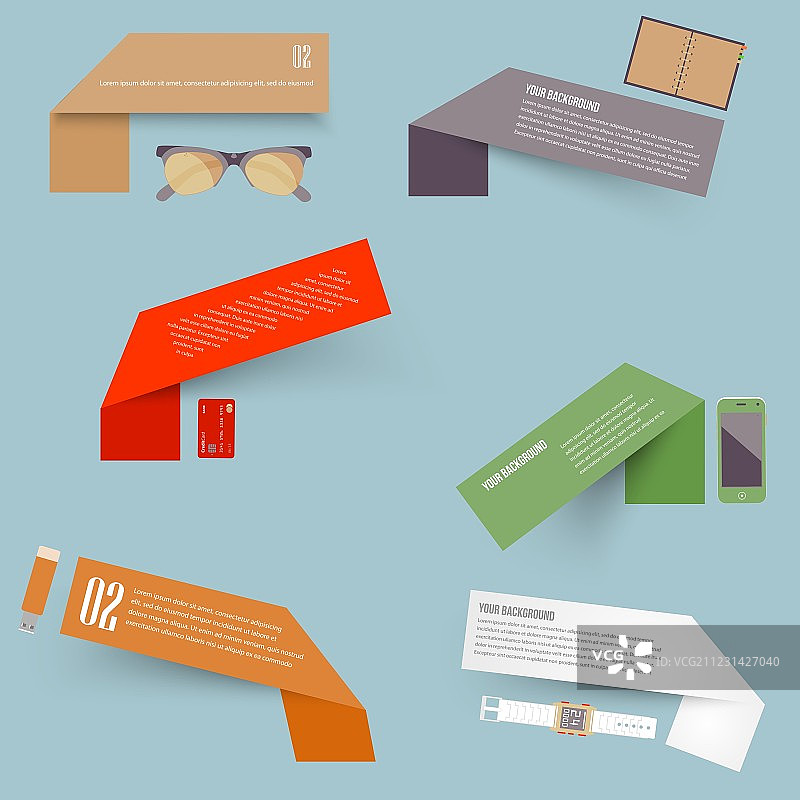 一套锐角空白矩形标签图片素材