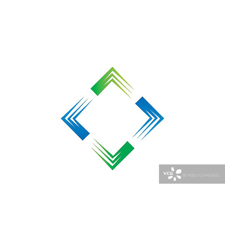 圆形抽象方形彩色科技logo图片素材