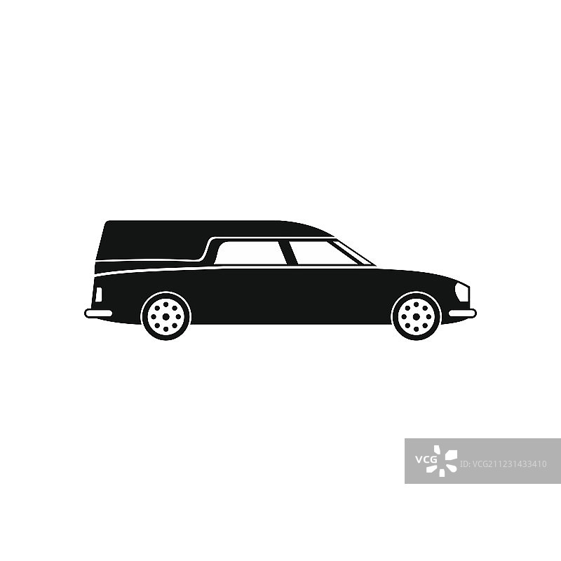 黑色灵车简约图标图片素材