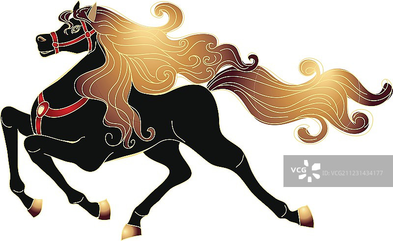 奔跑的黑马图片素材