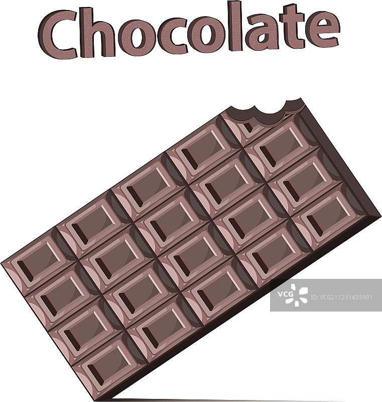 咬过的巧克力棒，白色背景图片素材