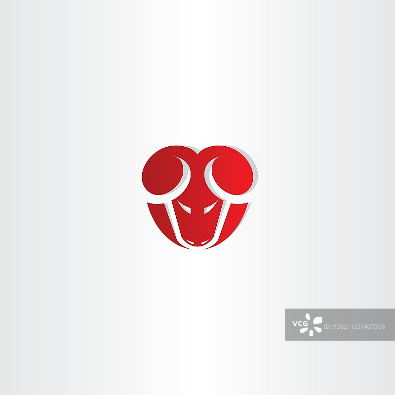 红色风格化公羊图标图片素材
