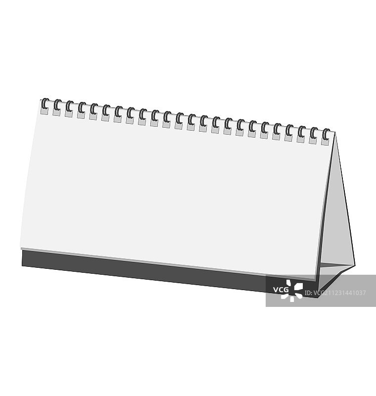 白色背景上孤立的灰色空白日历图片素材