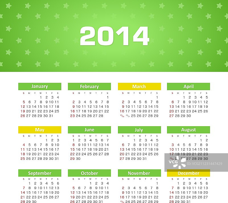 2014年日历图片素材