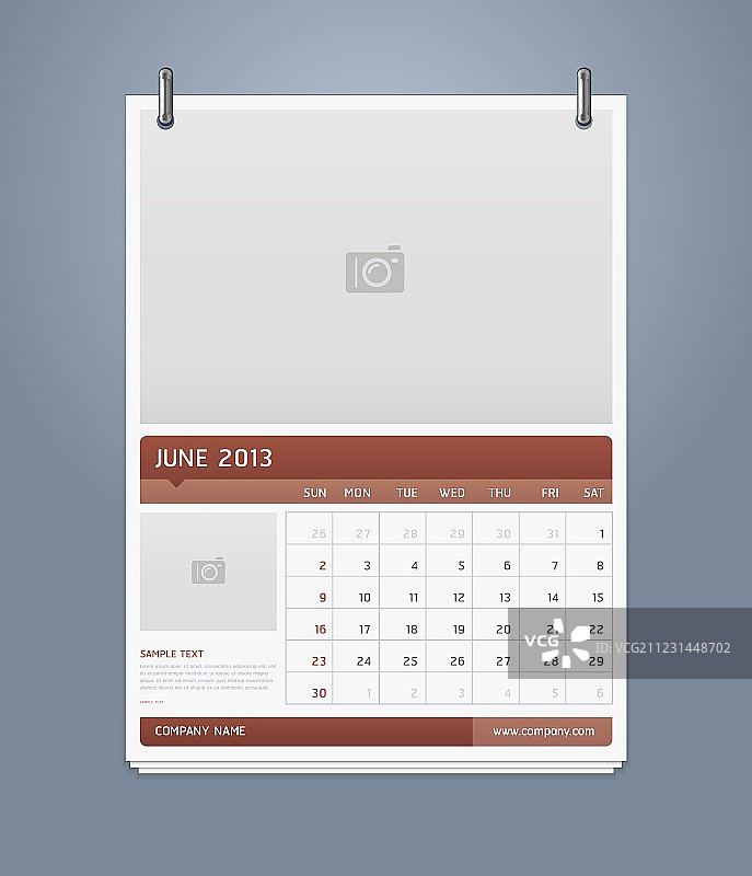简洁的2013年日历模板设计图片素材