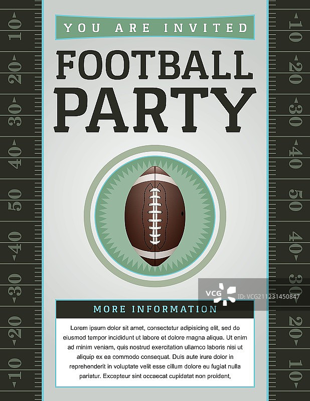 美式橄榄球派对宣传单图片素材
