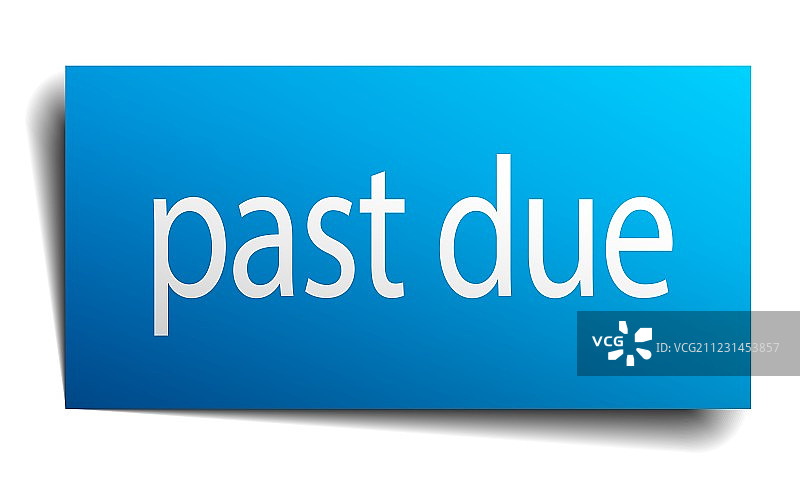 逾期蓝色纸质标志白色背景图片素材