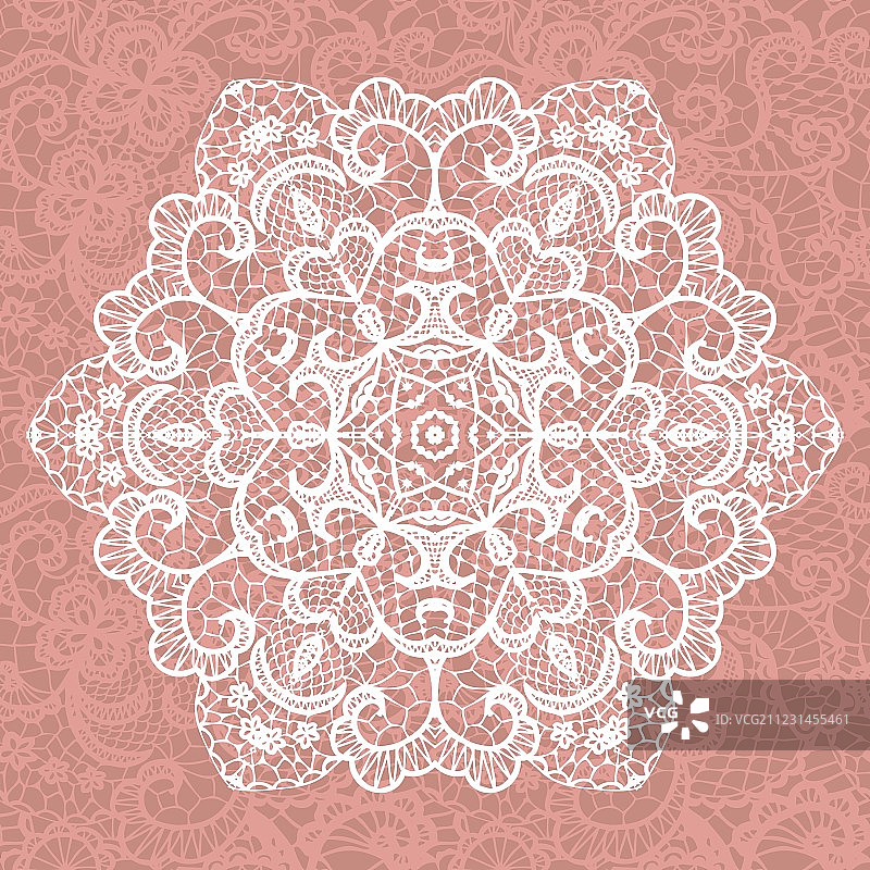 优雅的雪花花边垫图片素材