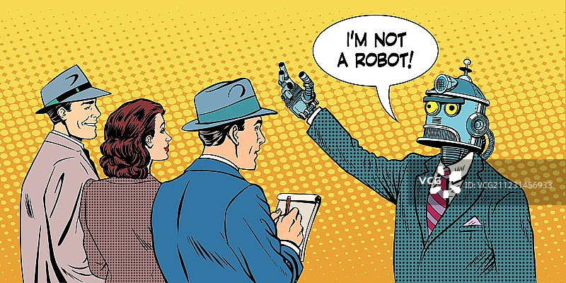 机器人总统候选人接受采访图片素材