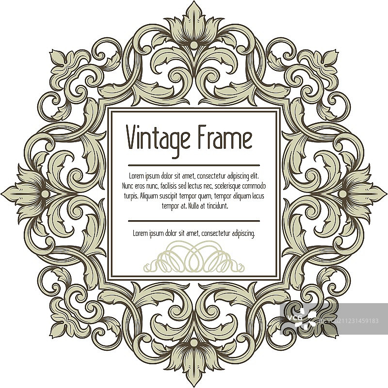 带复古装饰的复古边框雕刻图片素材