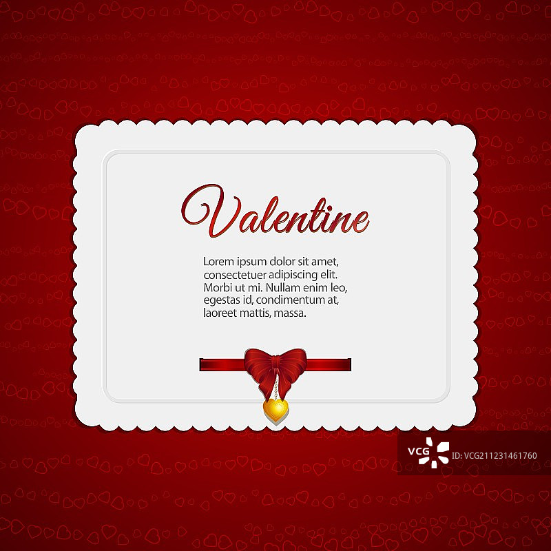 带丝带的情人节爱心卡片图片素材